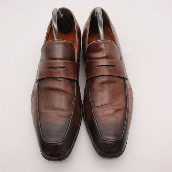Santoni Brown Leather Men\'s Size UK 8 Slip On Loafer Casual Shoes main image 15